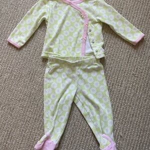Carter's Floral Pajama Set - Light Green and Pink